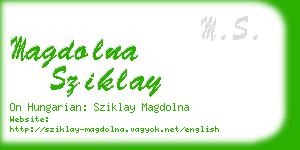 magdolna sziklay business card